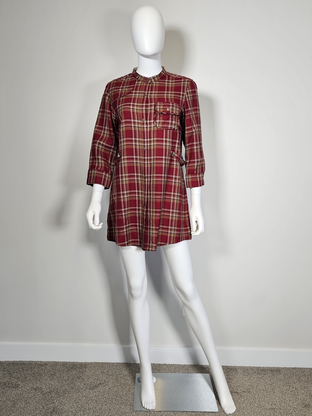 Pendleton RARE Red and Cream Plaid w/ Padded Shooting Dress Sz L